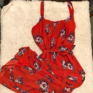 Orange and blue Maxi dress